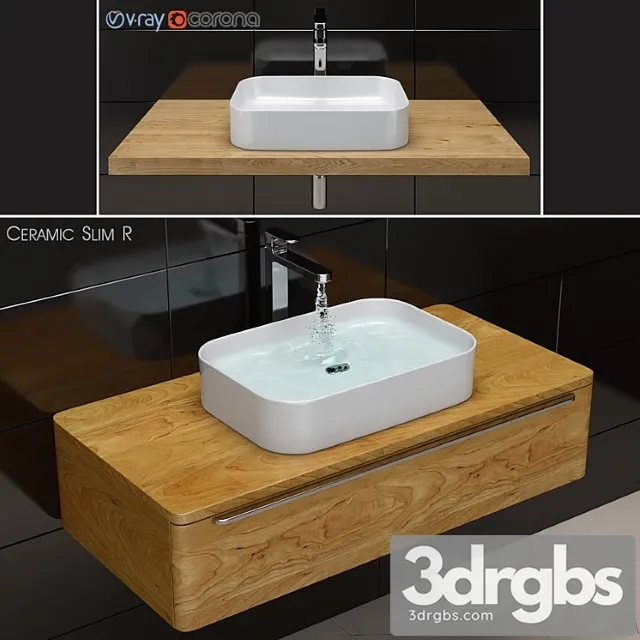 Washbasin Ravak Ceramic Slim R 3D Model Free
