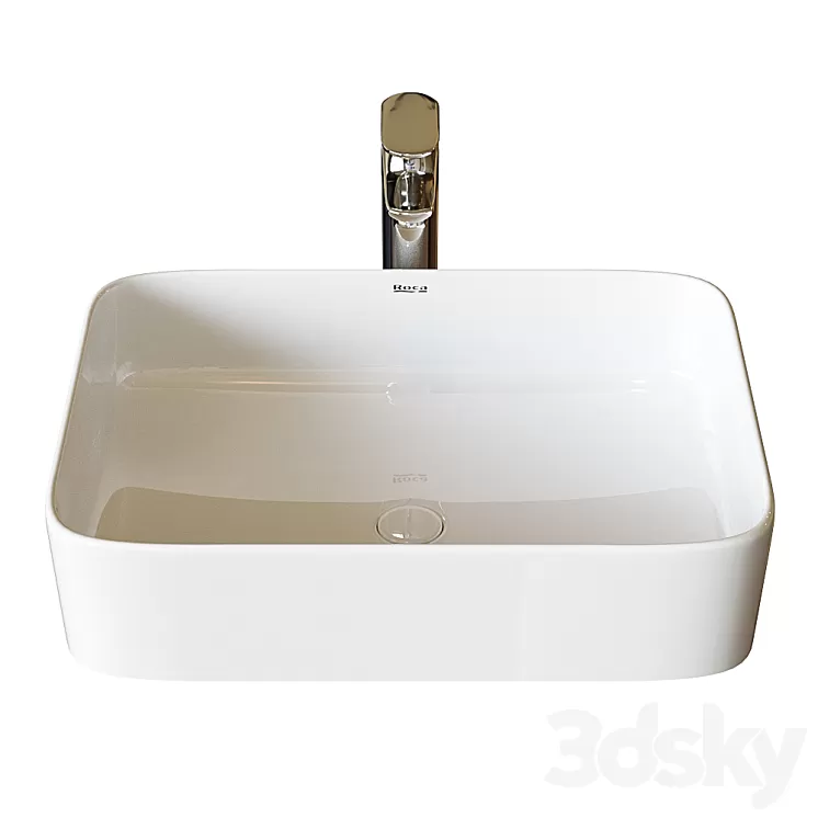 Washbasin Roca Inspira Square 37x50 cm surface mounted 327530000 3D Model