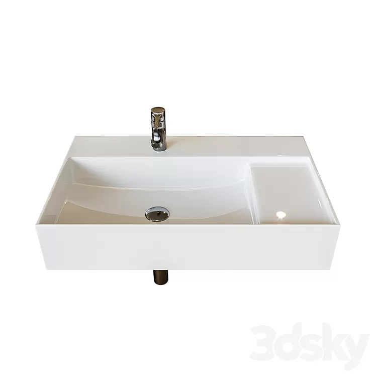 Washbasin Roca Inspira Square WB Unik 80x49 cm furniture 32752B000 3D Model