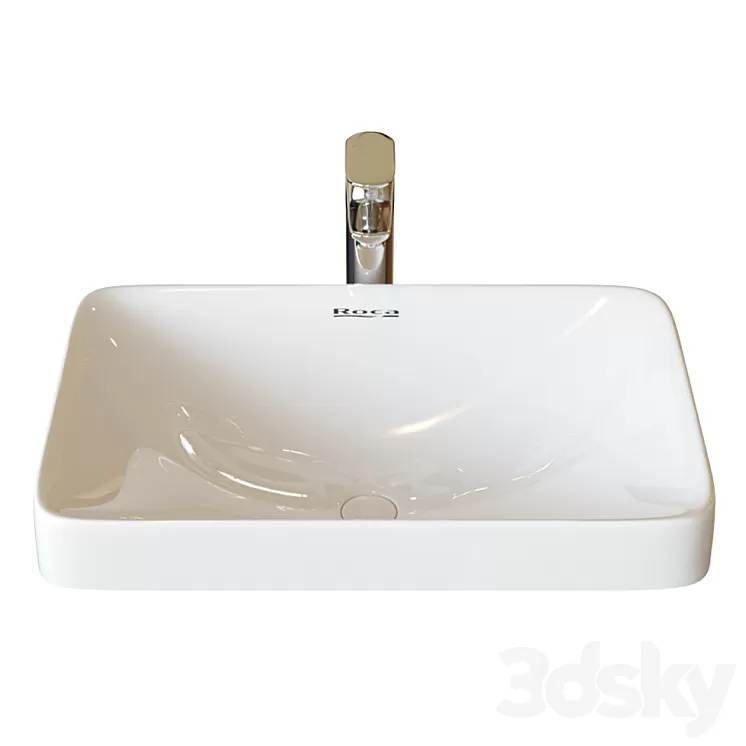 Washbasin Roca Inspira WB Square 37x55 cm surface mounted 327534000 3D Model Free