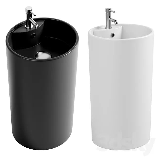 Washbasin SantiLine SL-4003MB matt black 3D Model