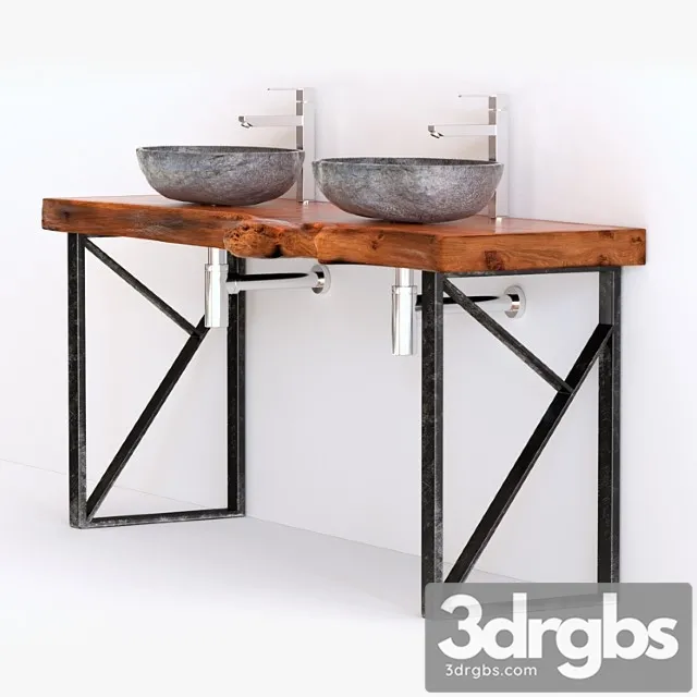 Washbasin Solid Wood 3D Model Free