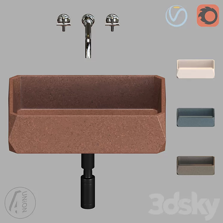 Washbasin Terazzo F 3D Model