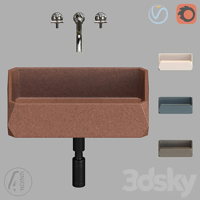 Washbasin Terazzo F 3DModel