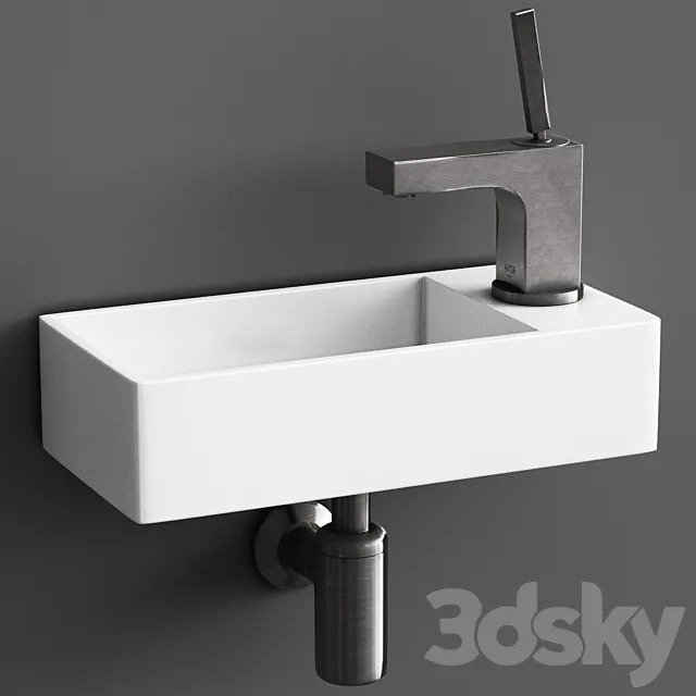 washbasin WeltWasser Aisbach &  faucet Hansgrohe Axor Citterio 3D Model