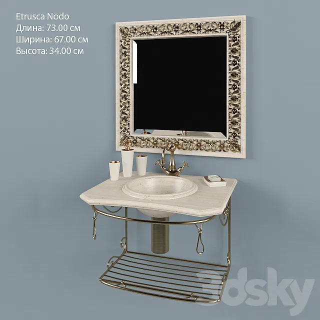 Washbasin with mirror Etrusca Nodo Free Download