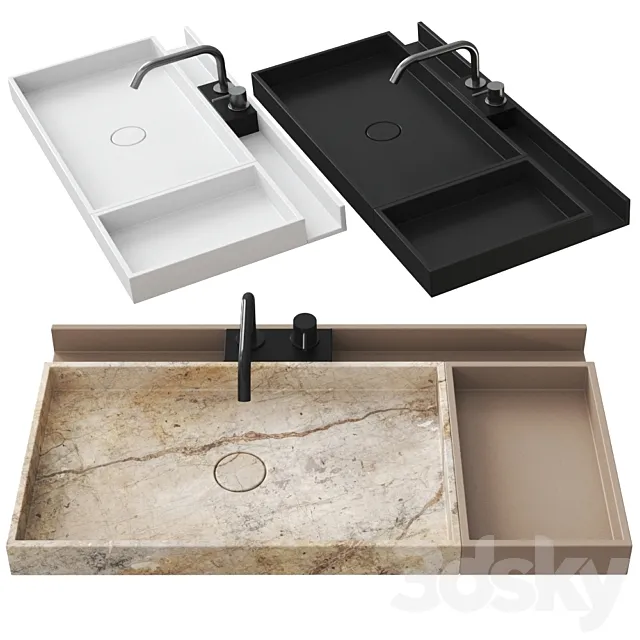 Washbasin with organizer and trays by Rexa Design 3DModel