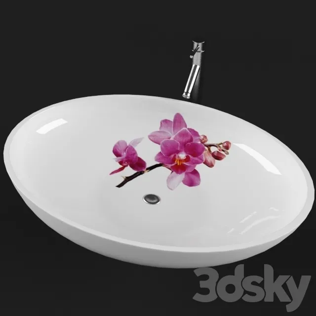 Washbasin with painting 3D Model