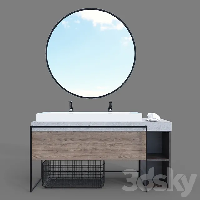 Washbasin with washbasin 3D Model