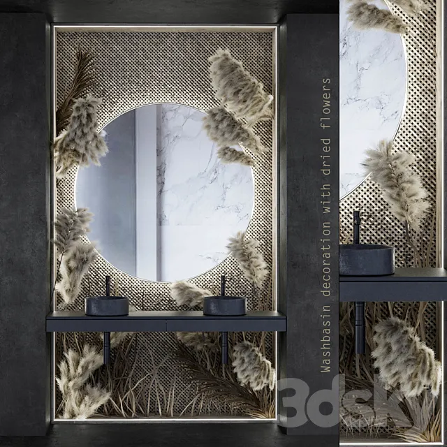 WASHBASING decoration with dried flowers 3D Model