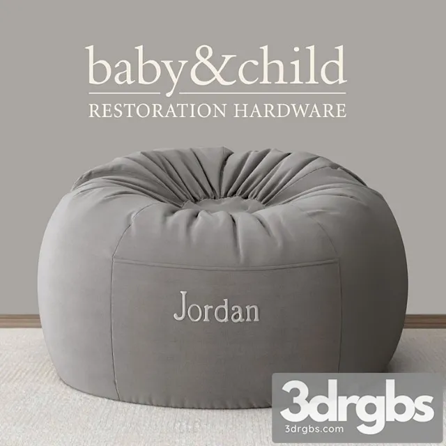 washed velvet bean bag cover 3D Model Free