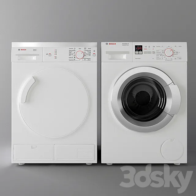 Washer and dryer Bosch 3DModel