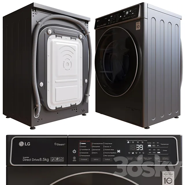 Washing machine AI DD LG F2T9GW9P. 3D Model