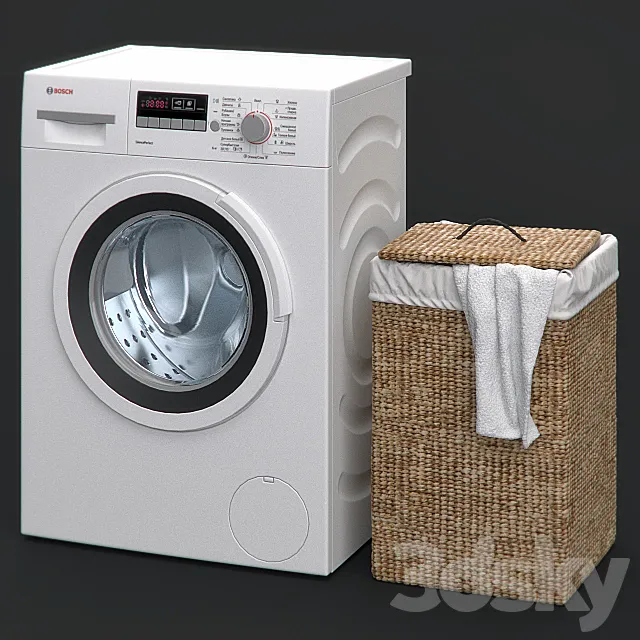 Washing machine and laundry basket 3D Model