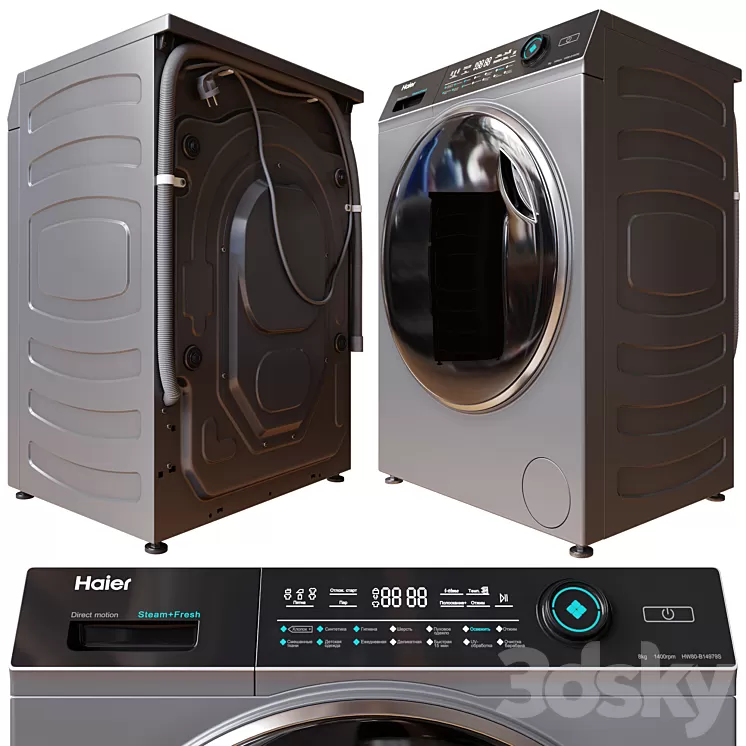 Washing Machine HAIER HW80-B14979S 3D Model
