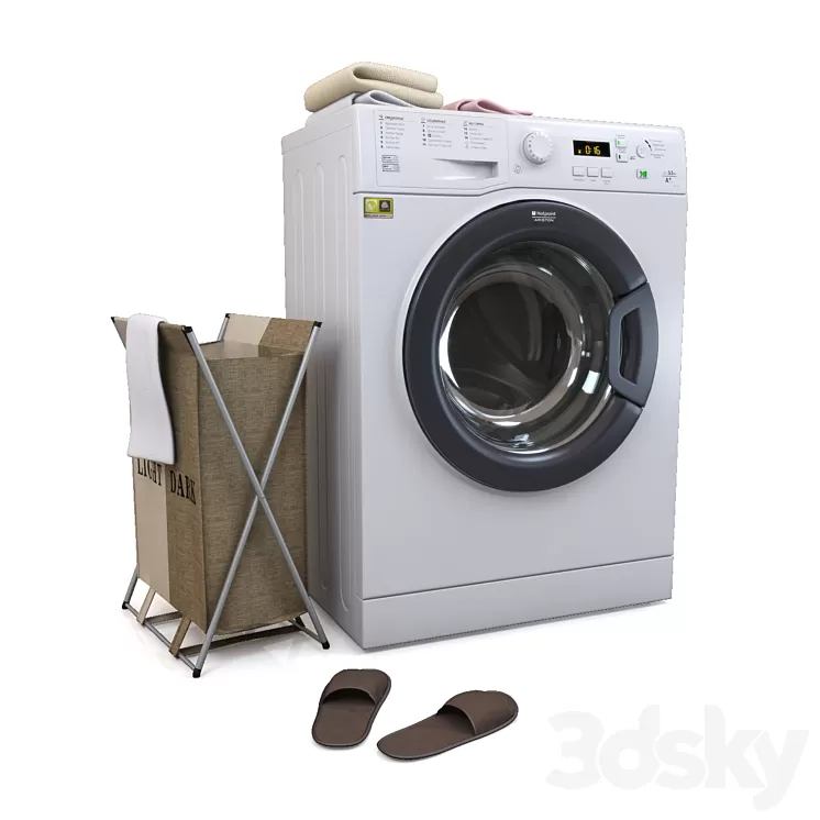Washing machine Hotpoint-Ariston VMSF 501 B 3D Model
