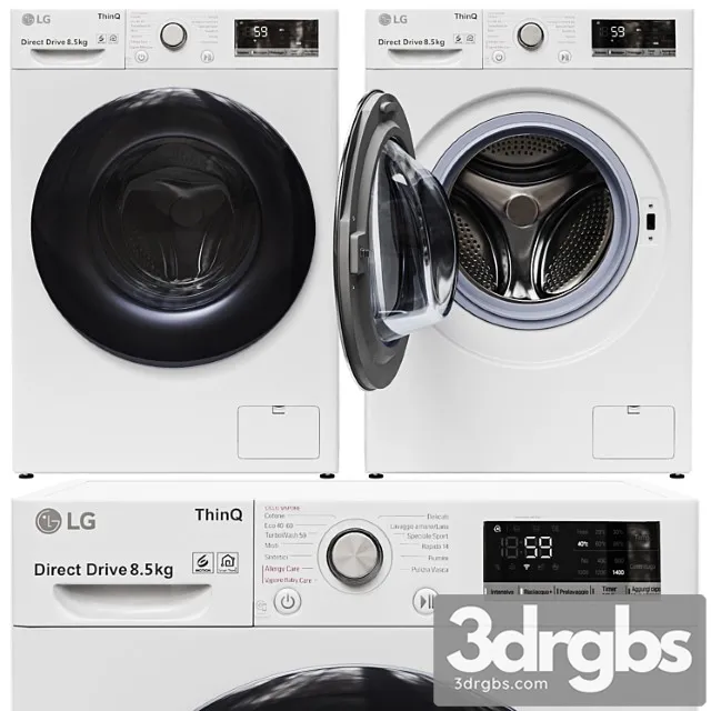 Washing machine LG F2V5GS0WT 3D Model Download