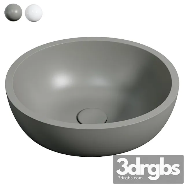 Waskom Solid Surface Asti Grigio Exclusief Kraan 3D Model Free