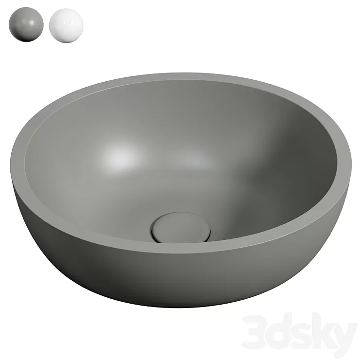 Waskom Solid Surface Asti Grigio (exclusief kraan) 3D Model Free