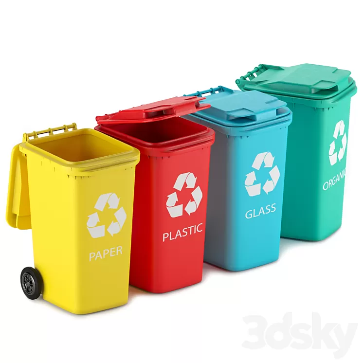 Waste bin 240 l 3D Model