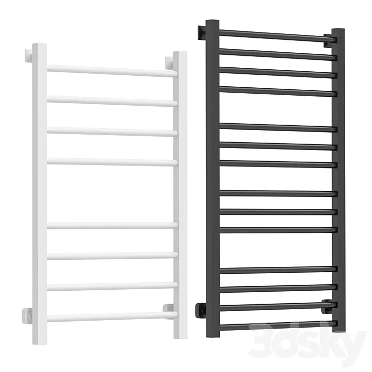 Water heated towel rail Dvin S Plaza 80/50 white 3D Model