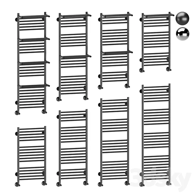 Water heated towel rail Terminus Aurora 3D Model
