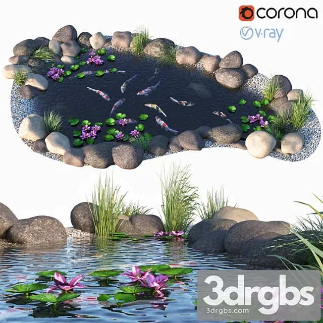 Water Koi Fish 3D Model Download