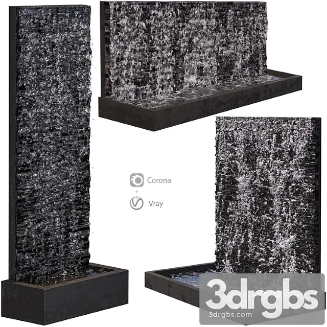 Water Wall Fountains 3D Model Free