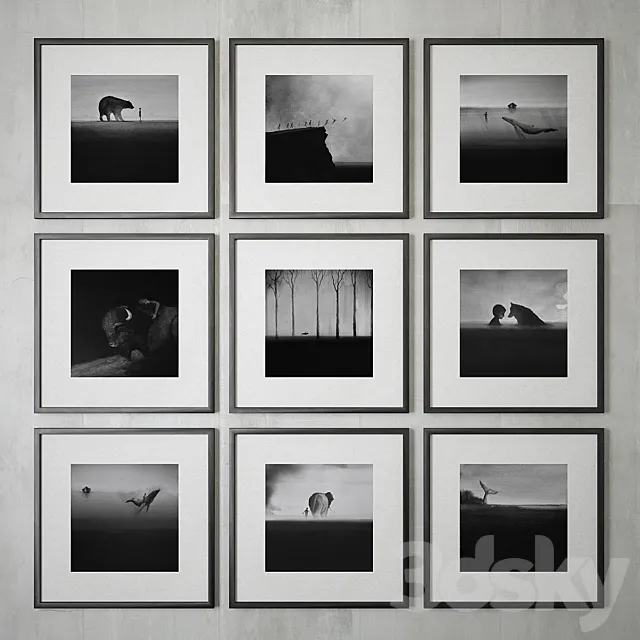 Watercolor paintings 3DModel