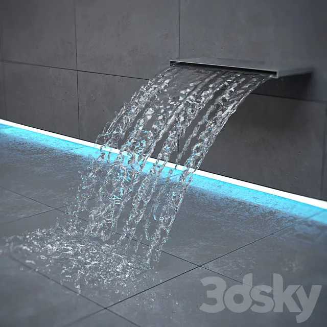 Waterfall for swimming pools 3DModel