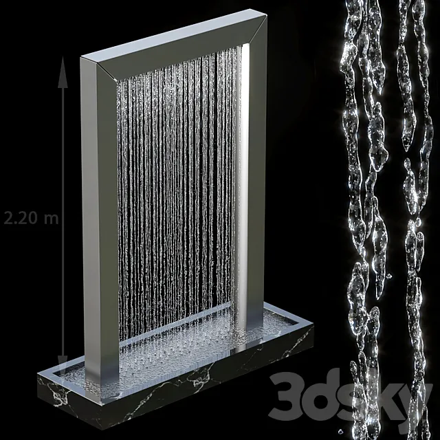 Waterfall fountains 004 3D Model