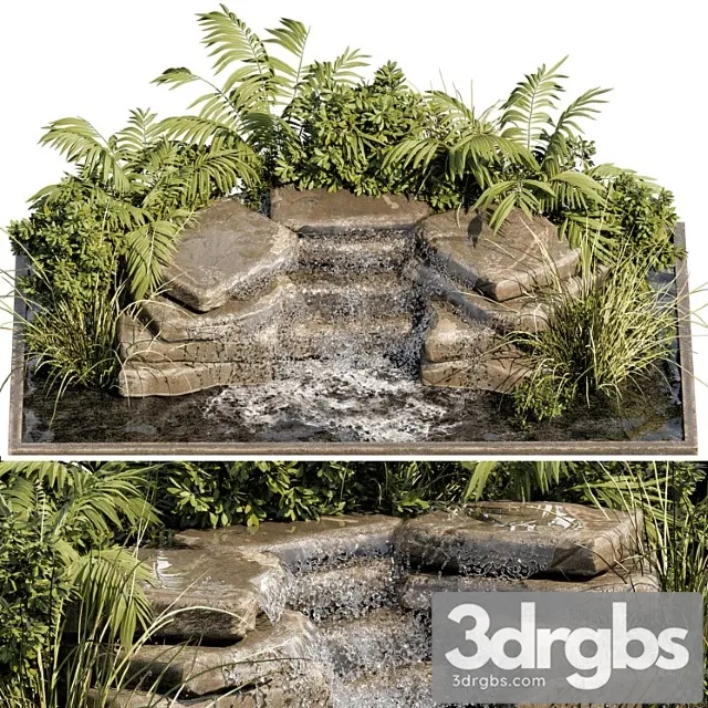 Waterfall fountains cascade 11 3D Model Free