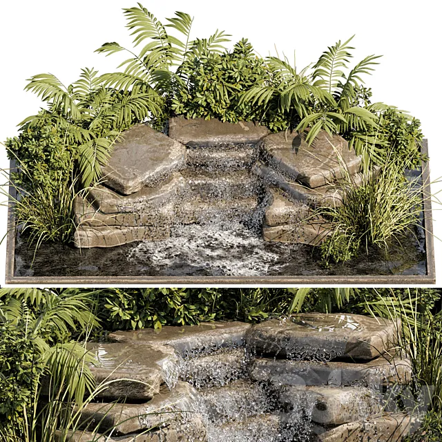 Waterfall fountains cascade 11 3DModel