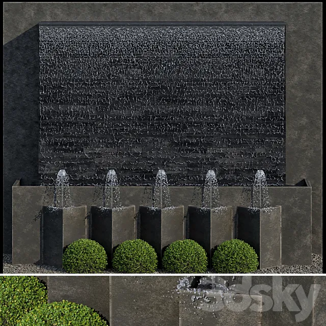 Waterfall fountains cascade 16 3DModel