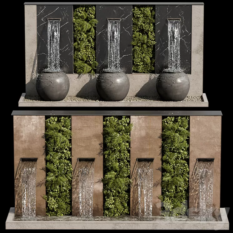Waterfall fountains cascade 20 3D Model
