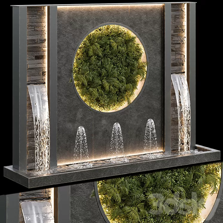 Waterfall fountains cascade 21 3D Model