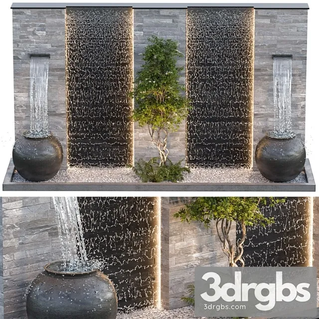 Waterfall fountains cascade 22 3D Model Free