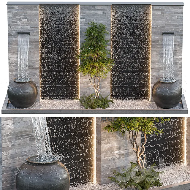 Waterfall fountains cascade 22 3DModel