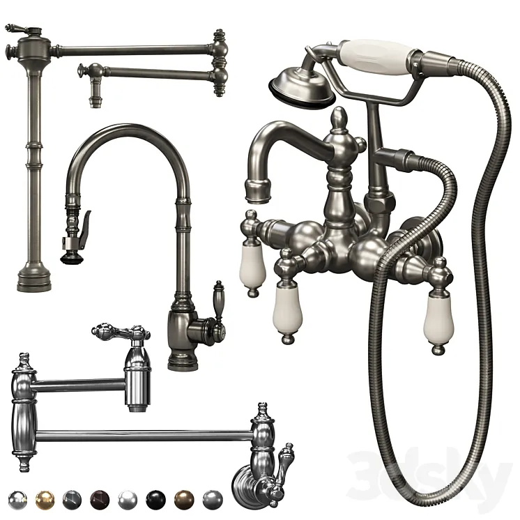 Waterstone and Kingston faucets_Vol 02 3D Model Free