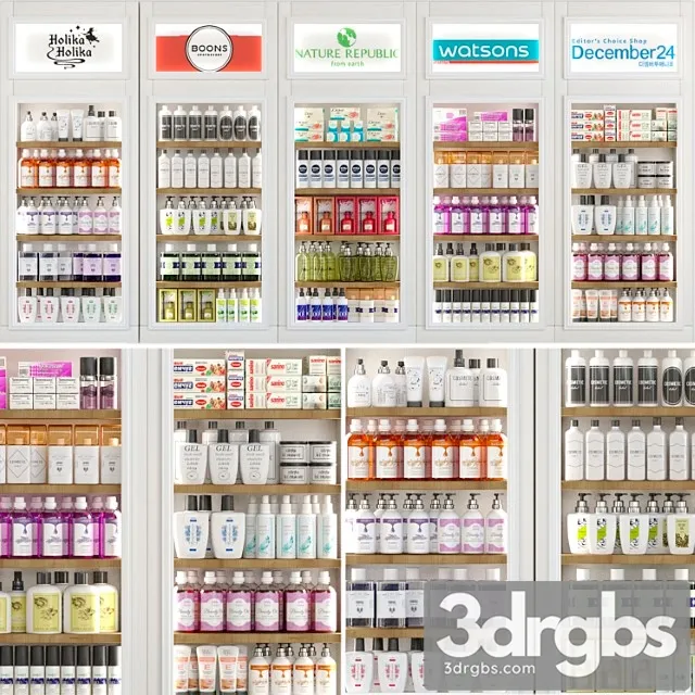 Watson. a set of cosmetics and care products. beauty salon and bathroom accessories 3D Model Free