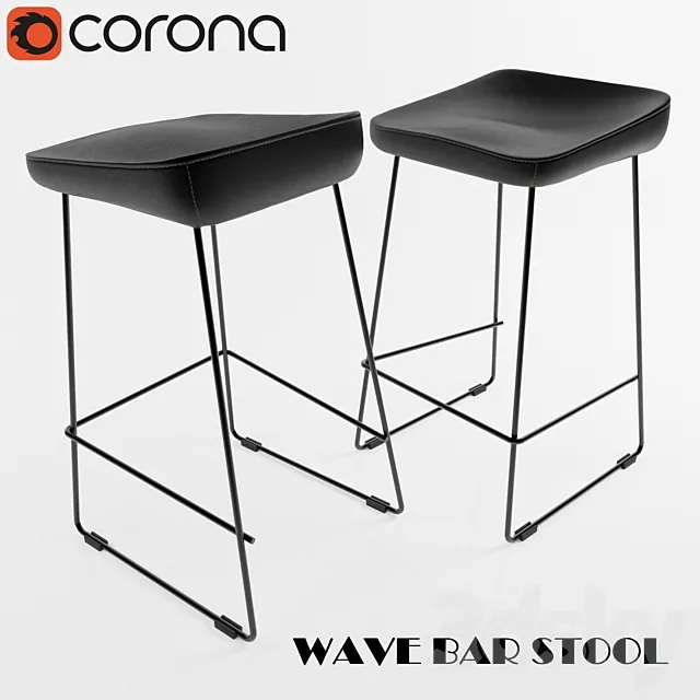 Wave bar stool 3DModel