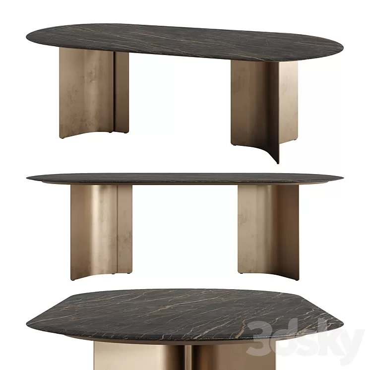 WAVE Oval Table by Marelli 3D Model Free