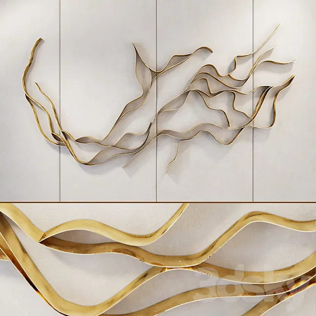 Waves _ Metal wall panel 3DModel