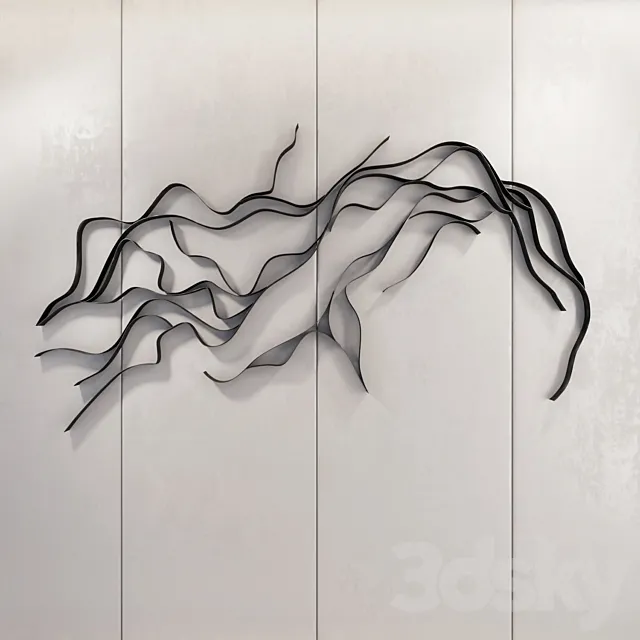 Waves _ Metal wall panel_2 3DModel