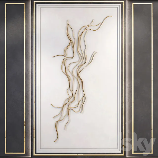 Waves _ Metal wall panel_4 3DModel