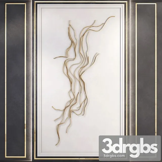 Waves Metal Wall Panel 4 3D Model Free