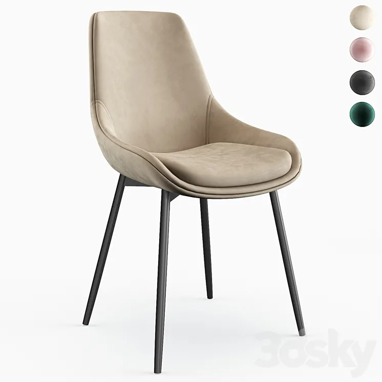 Wayfair Coen Velvet Side Chair by Gold Flamingo 3D Model Free