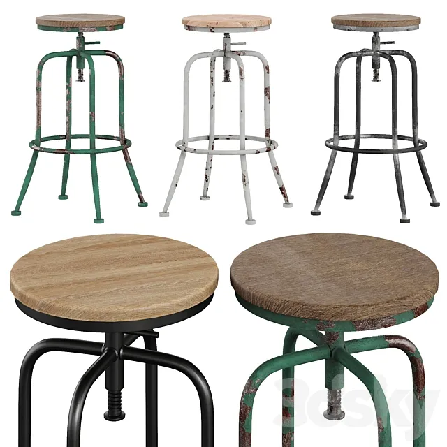 Wayfair Grundy Swivel Bar Stool 3DModel