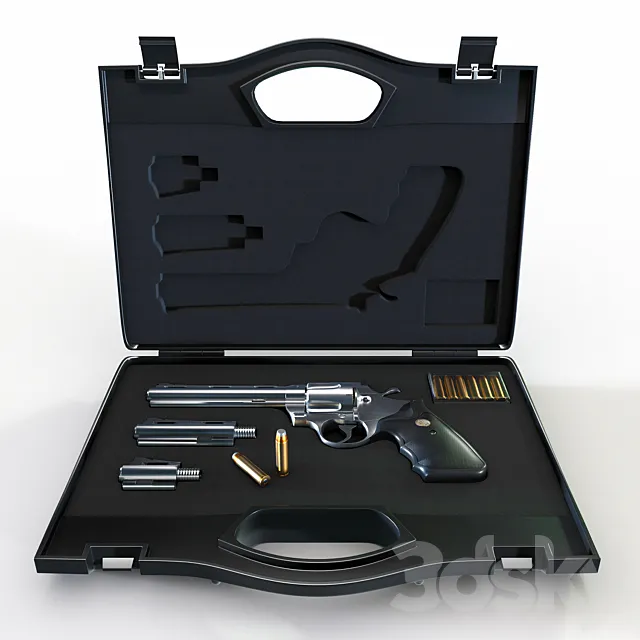 Weapon case with revolver 3D Model