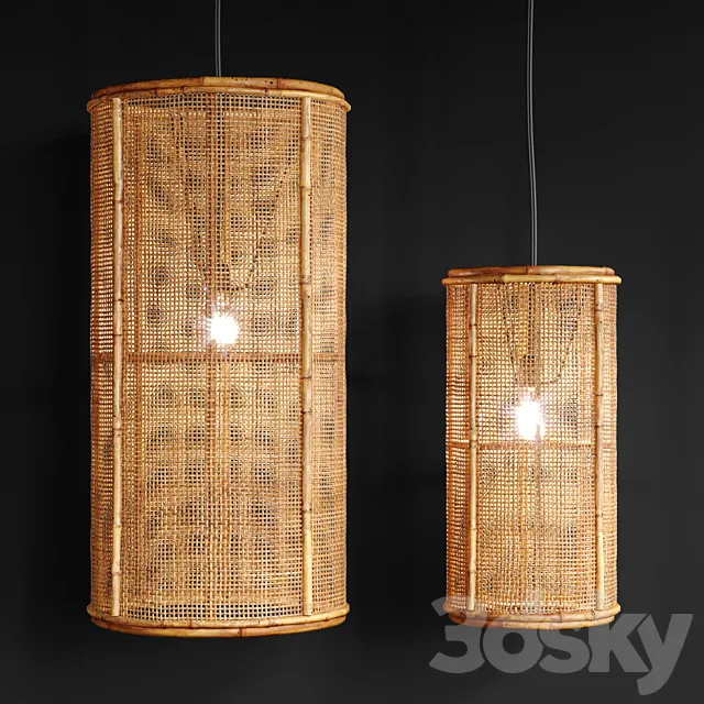 Webbed Rattan Shade Terrain 3D Model